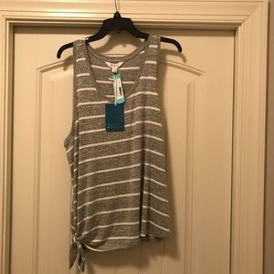 Market & Spruce knit top, size XXL, color grey and white